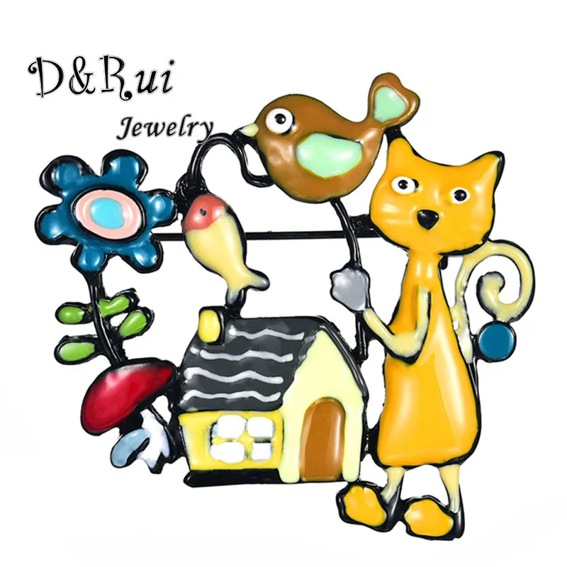 D & Rui ювелирные изделия новый шарм Кот Броши для женщин больше Мода мультфильм