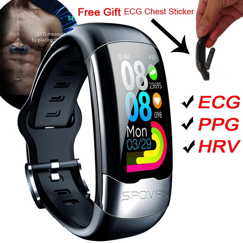 Лучшие продажи ECG PPG Смарт часы браслет для мужчин с электрокардиограммой дисплей сердечного ритма кровяное давление spo2 смарт-Браслет фитнес Smartband кровяное давление смарт-браслет пульсометр PPG ECG HRV умный Бр