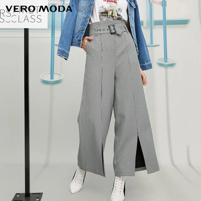 Vero Moda широкие брюки с высокой талией и разрезами | 319426501|Брюки