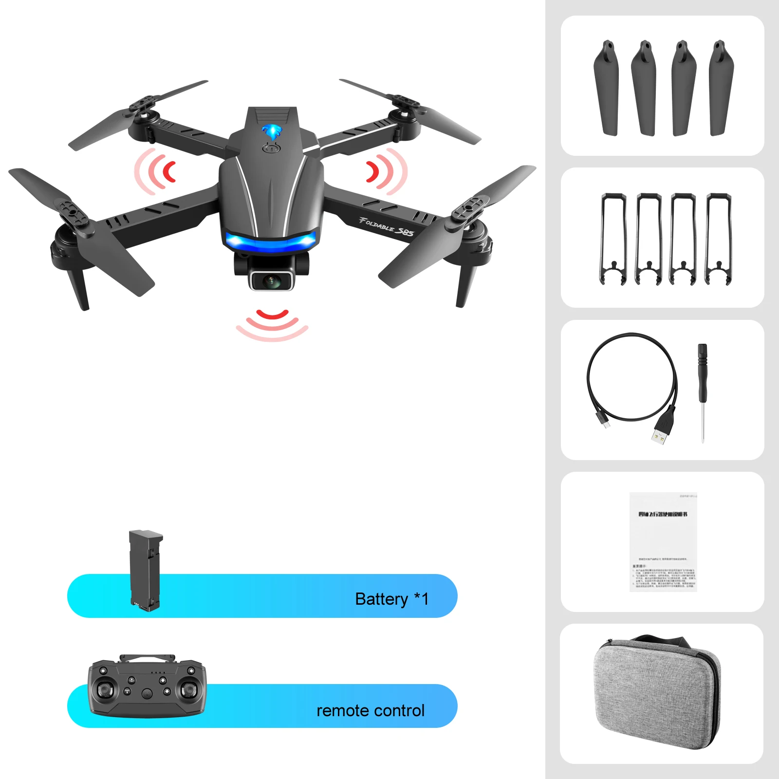 outdoor rc helicopter S85 Pro Quadcopter 4K HD Dual Camera Wifi FPV Drones With Infrared Obstacle Avoidance Rc Helicopter Quadcopter Mini Drone Toys remote control helicopter RC Helicopters