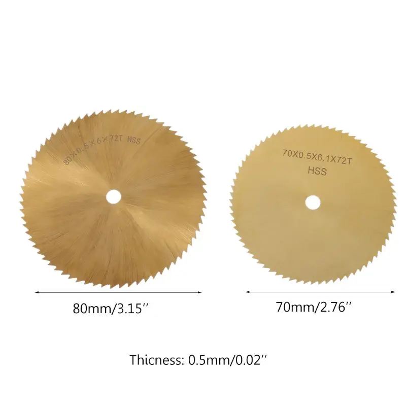 70/80 мм Диаметр HSS TI-coated циркулярное лезвие пилы металла деревообработки пластика резки 6 мм отверстие высокоскоростной стали резки лезвия