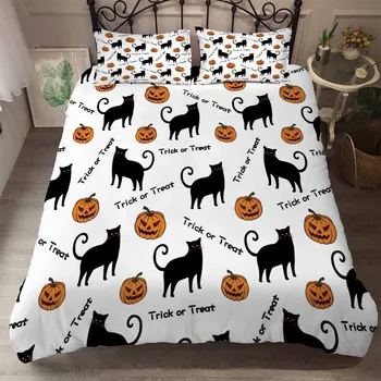 

BEST.WENSD 2019 king queen Beddings comforter set Halloween california king bed set All Saints' Day bedding set White 2/3pcs/set