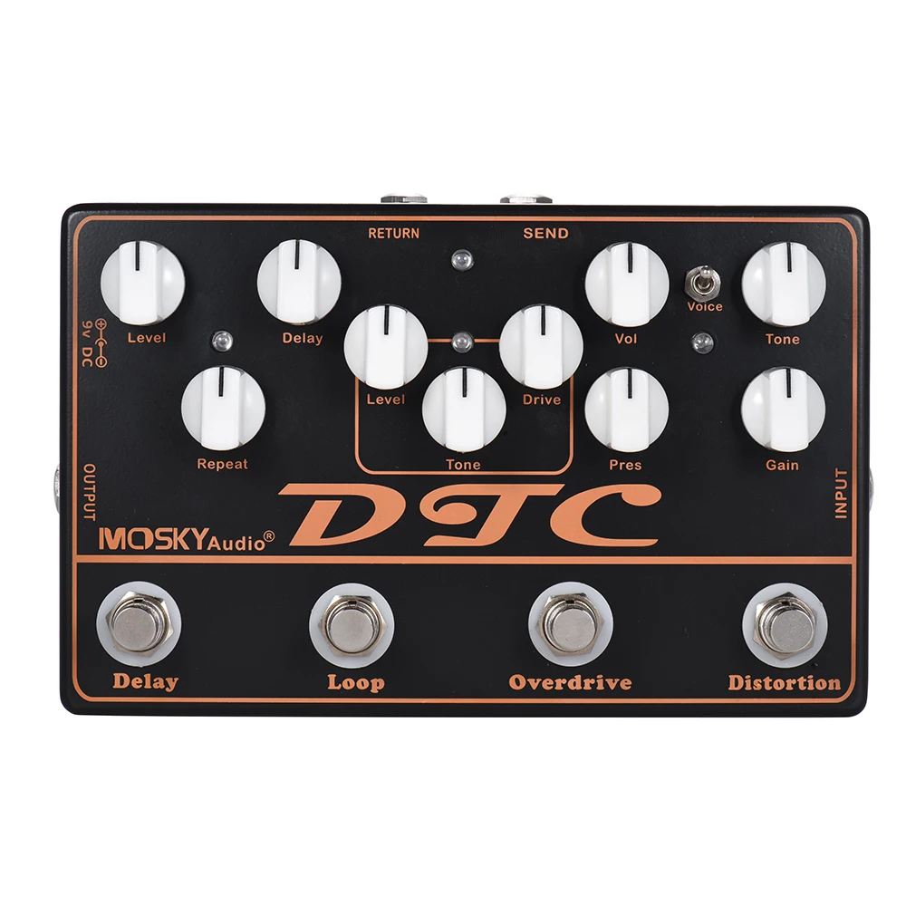 MOSKY DTC 4-in-1 Electric Guitar Pedal Distortion + Overdrive + Loop + Delay Effects True Bypass Guitar Accessories Guitar Part 8 MOSKY DTC 4-in-1 Electric Guitar Pedal Distortion + Overdrive + Loop + Delay Effects True Bypass Guitar Accessories Guitar Part 8