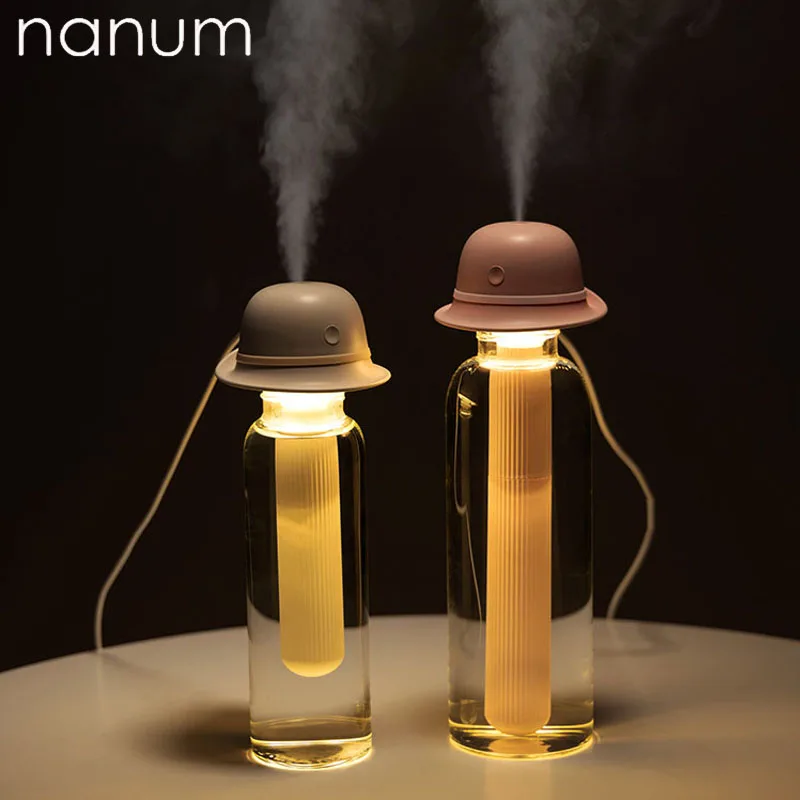 

Mini LED Ice Cream Ultrasonic Hat humidifier USB Air Humidifier for Car Home Aromatherapy Essential Diffuser with Aroma Lamp