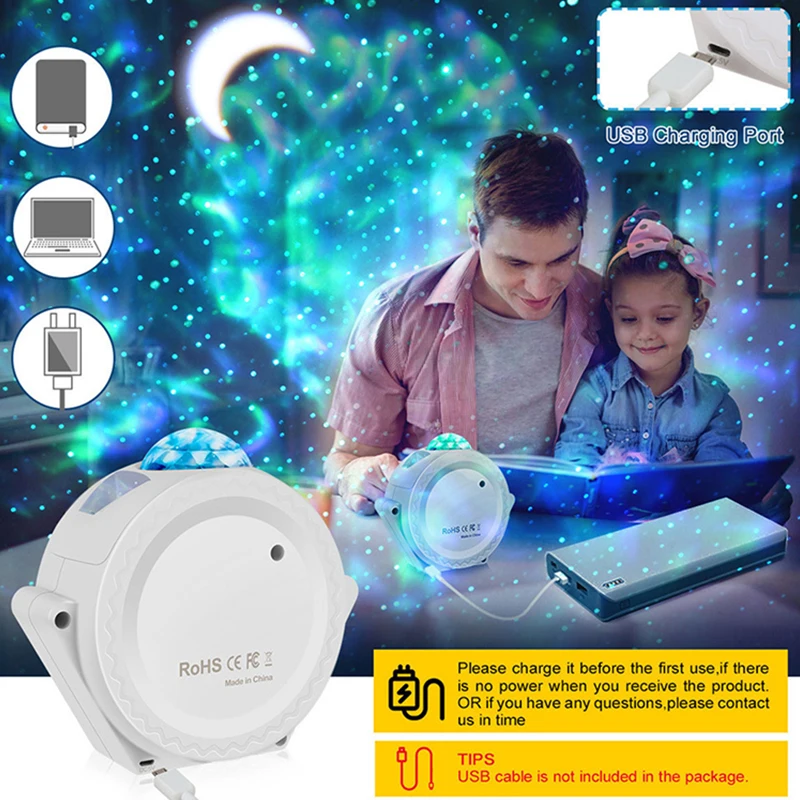Starry Sky Projector Light, Smart 3in1 Light Galaxy Black く日はお得♪