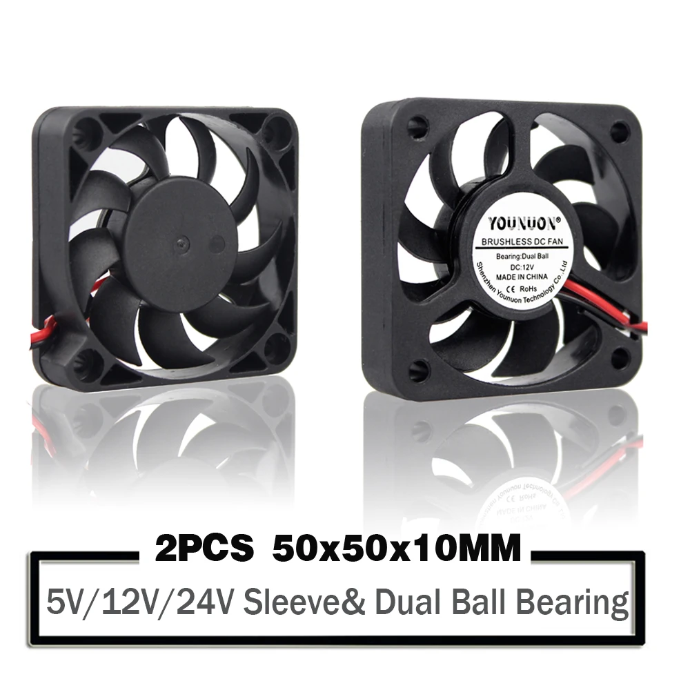 Ventilador de Refrigeração do Computador com Rolamento de Esferas pc Cooler Dissipador de Fãs 5v 12v 24v 5010 50x50x10 mm 5cm Pcs