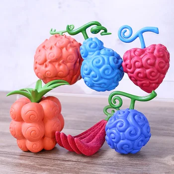 

Anime 6pcs/set One Piece Devil Fruits Cursed Fruit Gum-Gum Fruit/Mera-mera Fruit PVC Action figure Toys Model Gift
