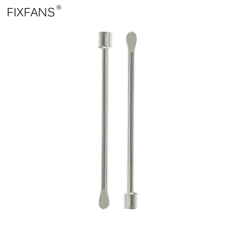 FIXFANS 2Pcs 6cm Stainless Steel Mini Spoon Tool Cleaning Smoking Oil for Tobacco Pipe Cleaner