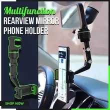 

Car Phone Holder Multifunctional 360 Degree Rotatable Auto Rearview Mirror Seat Hanging Clip Bracket Cell Phone Holder for Car
