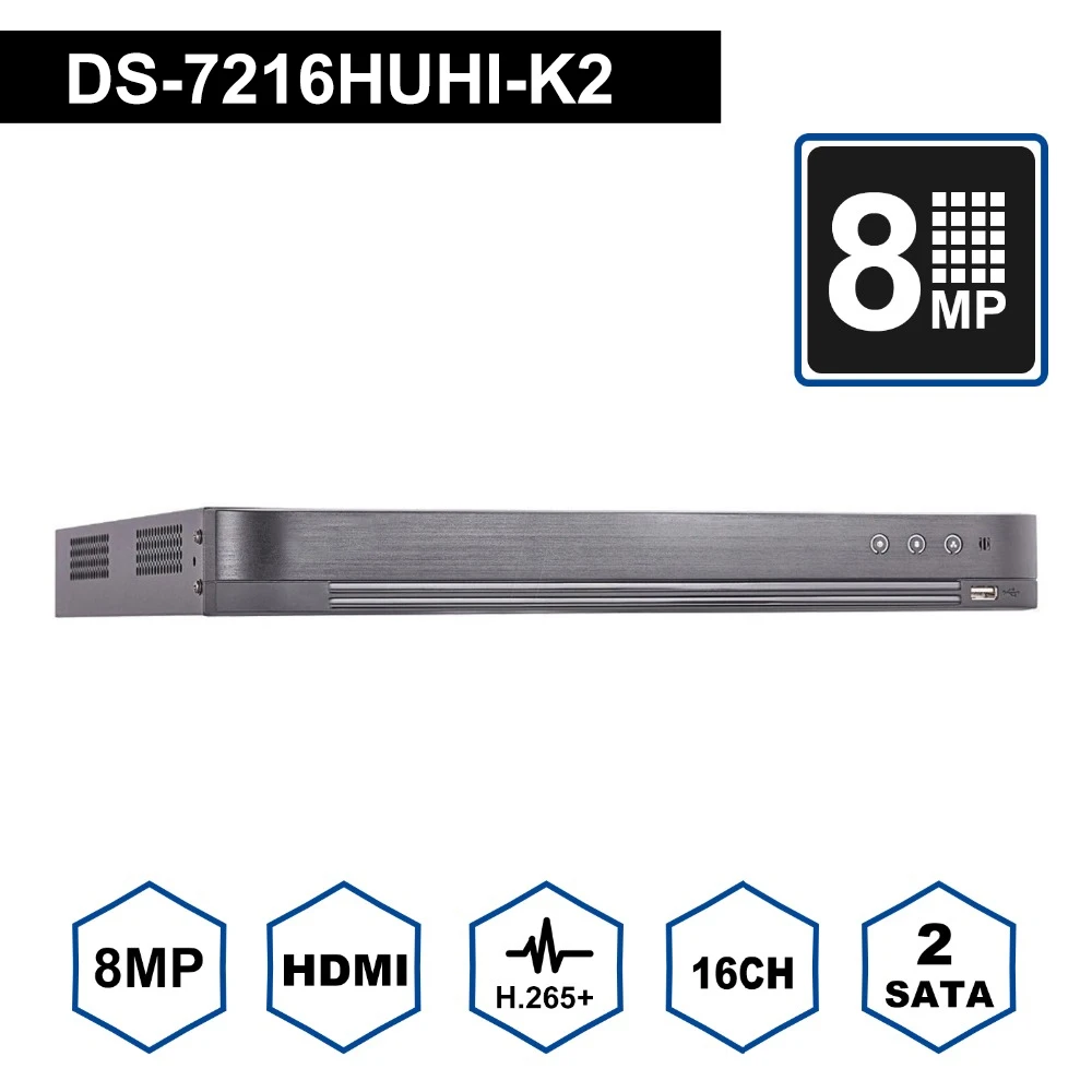 Hikvision 16CH DVR DS 7216HUHI K2 Поддержка CVBS TVI CVI AHD аналоговые ip камеры HD P2P Cloud H.265 VGA HDMI