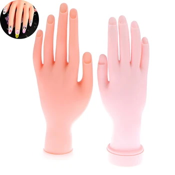 

Nail Practice Hand Model Flexible Movable Silicone Prosthetic Soft Fake Hands for Nail Art Training Display Model Manicure Tool