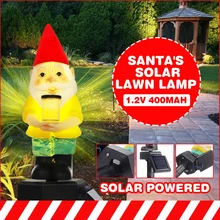 Светодиодная лампа для лужайки на солнечной батарее, водонепроницаемая, оптическое управление, форма Санта Клауса, лампа для Счастливого Рождества, уличное украшение сада