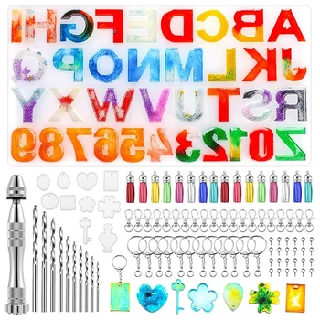 

DIY Molding Molds Letter Number Jewelry Molding Silicone Mold Tools for Keychains Manufacturing Set 1 Kit
