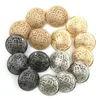 5Pcs Hollow Metal Button Black Silver Gold Buttons Round Decorative Button For Clothes Sewing Accessories DIY Crafts 14-27mm 1