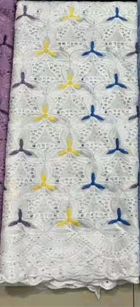 white yellow Чистая белая африканская кружевная ткань, высокое качество, французская нигерийская кружевная ткань, вышитая бисером для одежды - Цвет: white yellow