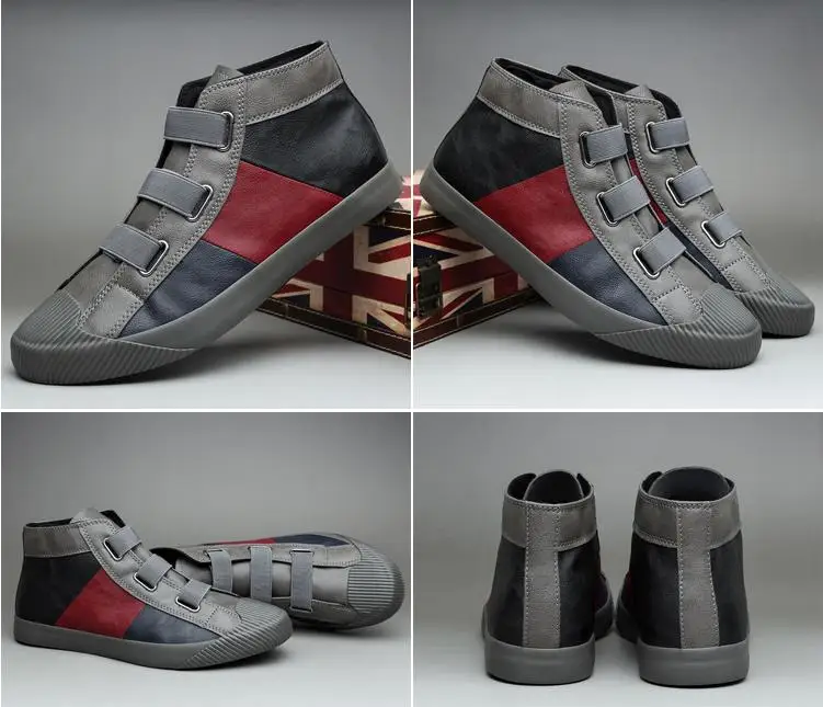 Новые осенние мужские Разноцветные ботильоны кожаная обувь для отдыха на высоком каблуке корейские модные Прошитые ботинки на резиновой подошве дизайнерская Роскошная обувь на плоской подошве M3561