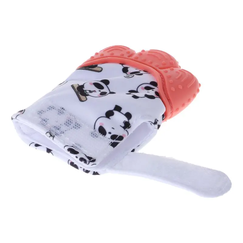 Baby Teether Gloves Panda Cute Cartoon Convex Silicone BPA Free Chew Oral Care AXYA | Мать и ребенок