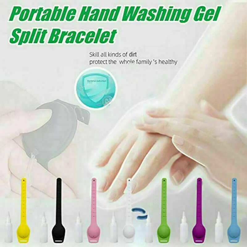 

Sanitizer Bracelet Pumps Disinfectant Sanitizer Dispenser Bracelet Wristband Handwash Dispensing Silicone Wearable Bracelet