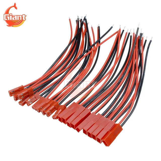 Connettori Unbranded Rame 10 Paia Cavi Connettore JST SM 2 Pin, Maschio- femmina, Lunghi 10cm, AWG 15, 1A - Per Elettronica, Droni, Modellismo Connettori 2 Pin