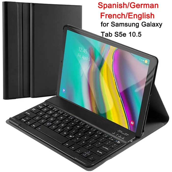 Беспроводная клавиатура для samsung Galaxy Tab S5e 10,5 SM-720/T725 испанский/французский/немецкий/английский Bluetooth клавиатура+ кожаный чехол