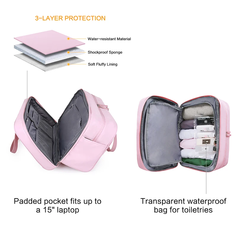 Сумка-дафл BAGSMART, большая сумка для сна Weekender с сумкой для обуви, может держать 15,6 дюймовый ноутбук, переносная сумка для путешествий, тренажерного зала, работы