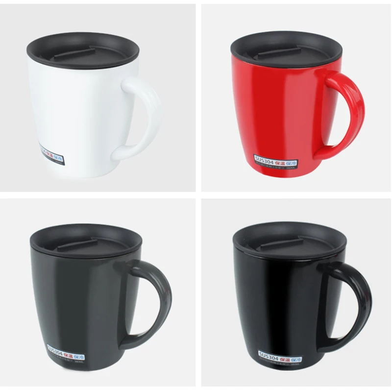

Outdoor stainless steel double-layer cup with lid mug anti-hot coffee cup insulation water cup