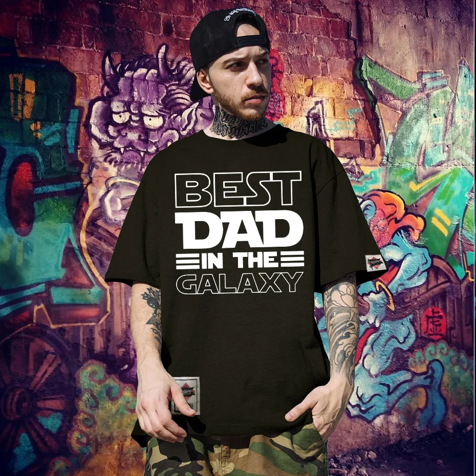 Футболка с надписью Best Dad In The Galaxy забавные подарки на день рождения для папы