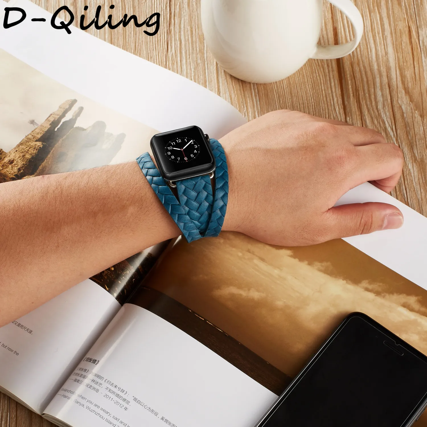 Кожаный ремешок для часов apple watch 4 ремешка 44 мм/40 мм correa apple watch 42 мм/38 мм двойной тур Браслет ремешок для часов Iwatch 54 3 21