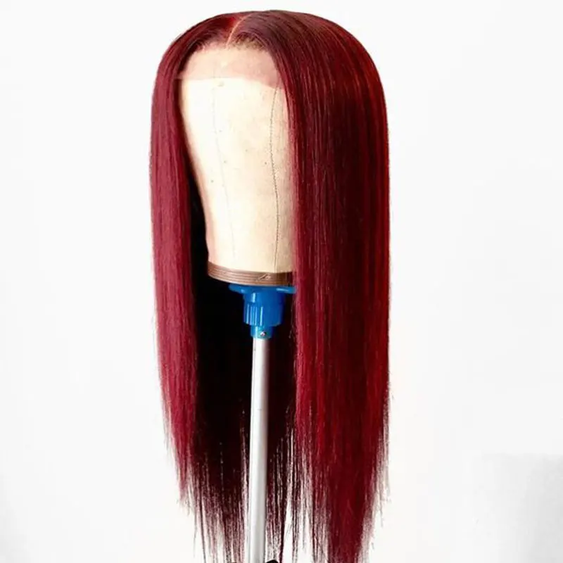 

Bombshell Burgunday Synthetic Lace Front Wig Straight Heat Resistant Fiber Glueless Middle Part Natural Hairline For Women Wigs