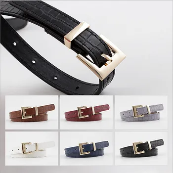 

2020 new stone pattern ladies square buckle wild casual thin belt with jeans dress