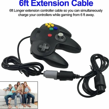

2pcs Extension Cable Charging Plug And Play Game Joystick Game Console Portable Line Data Practical Controller Adapter For N64