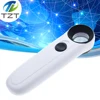 TZT 15X Handheld Glass Loupe Magnifier Magnifying Glass Portable Pocket Tool Professional With 2 LED Light ► Photo 1/6