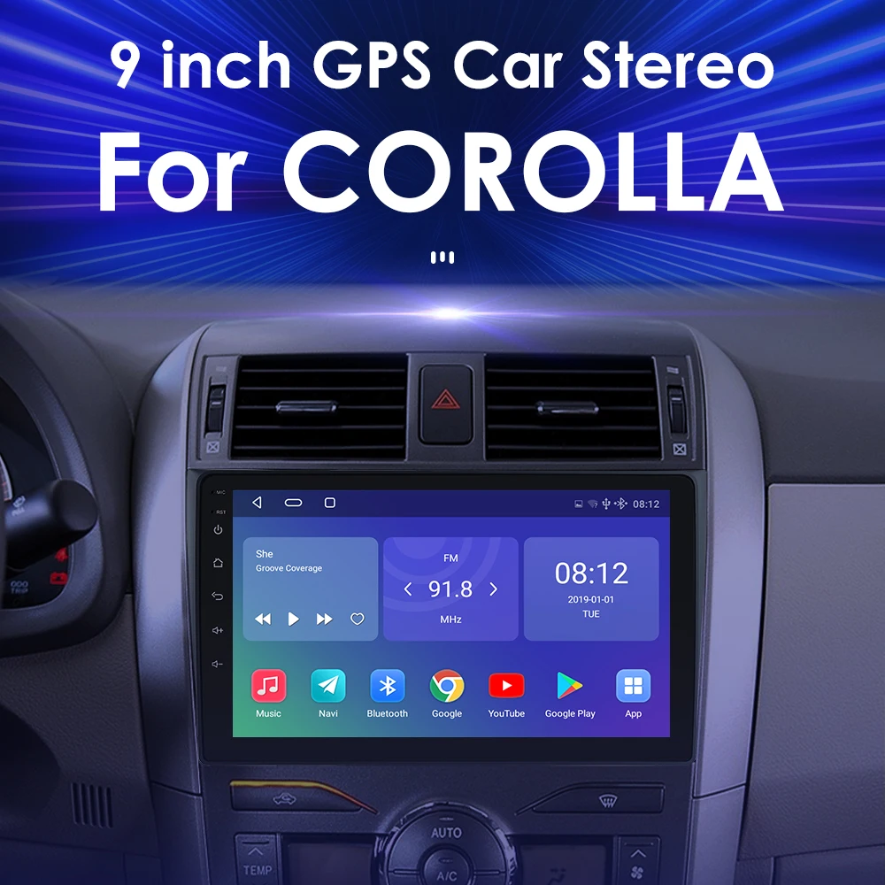 Автомобильный радиоприемник DSP 4G + 64G Android 10 для Toyota Corolla 2007-2011 Wi-Fi автомобильный