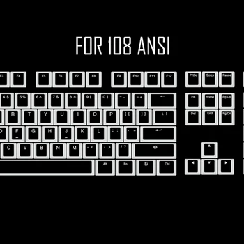 푸딩 pbt 더블샷 키캡 기계식 키보드용 oem 백라이트 밀크 화이트 핑크 블랙 gh60 포커 87 tkl 104 108 ansi iso