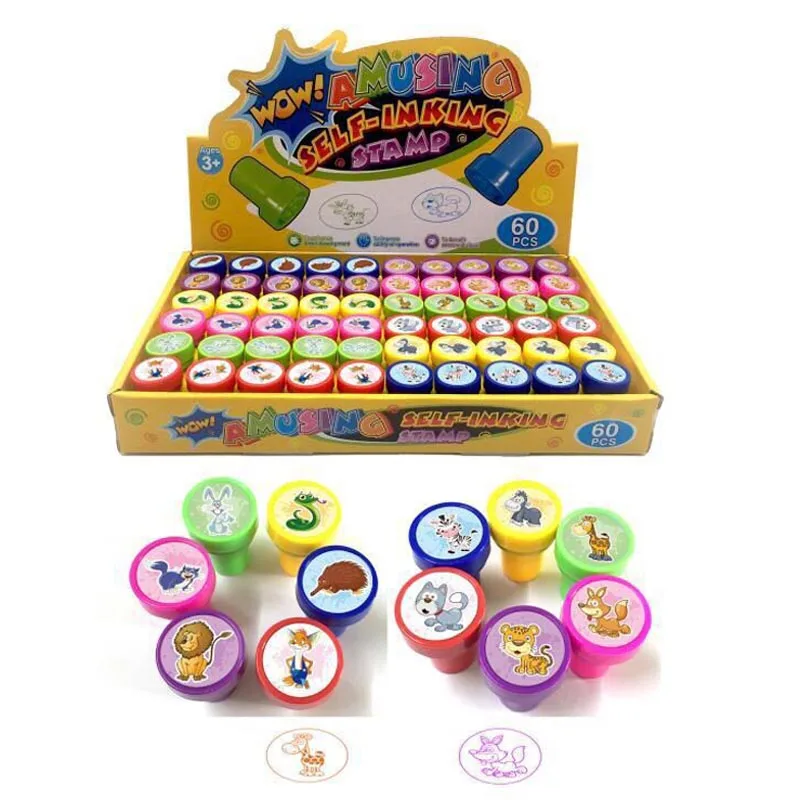 5x12Pcs Wild Animal 60 шт./лот мультфильм единорог лошадь детские игрушки печать вечерние сувениры День рождения подарок для гостей Детские вечерние принадлежности - Цвет: 5x12Pcs Wild Animal