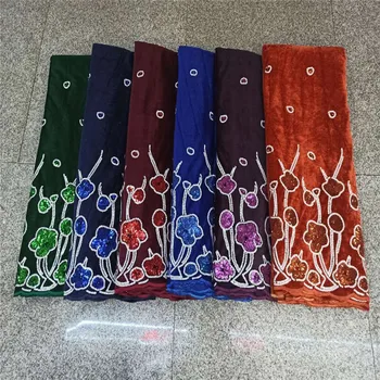 

2020 green velvet beads lace fabric high quality african french net lace fabric with sequins african french lace for sewging