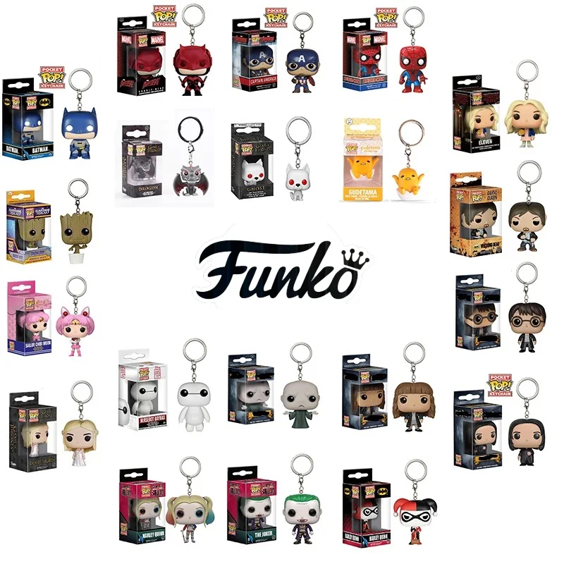 FUNKO POP брелок Харри Поттер Человек-паук Капитан Америка странные вещи Дракон Виниловая фигурка Коллекционная модель с коробкой