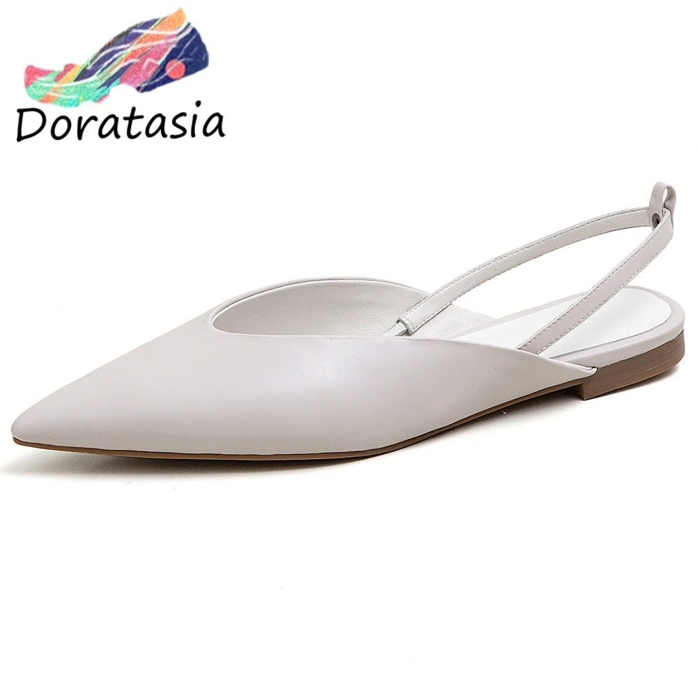 

DORATASIA Brand Girl Pointed Toe Slip On Black Consise Sandals Summer Sandals Women Office Casual Holiday Shoes Woman