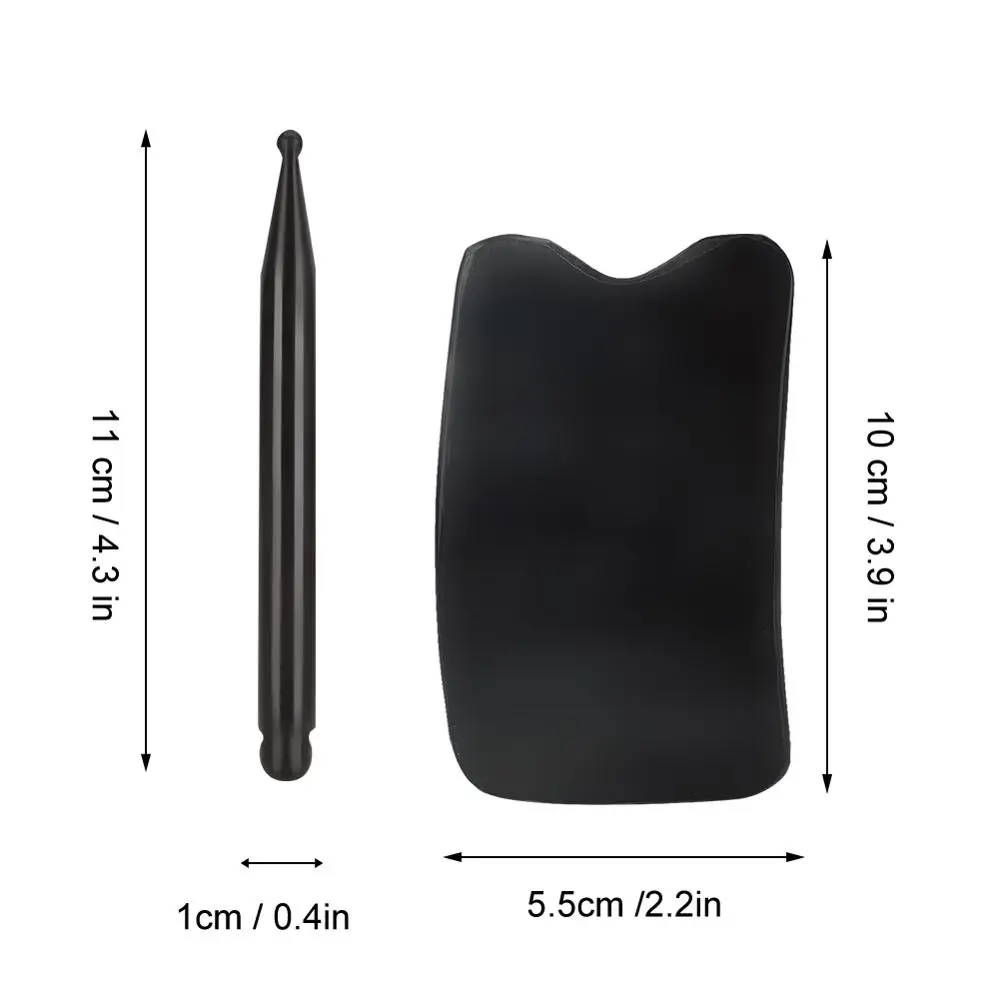 Acupoint Pen 3 типа Роговая соскабливающая доска, облегчающая боль в мышцах, акупунктурный точечный массаж, забота о здоровье, натуральный черный рожок, массажные инструменты для выскабливания - Цвет: Acupoint Pen