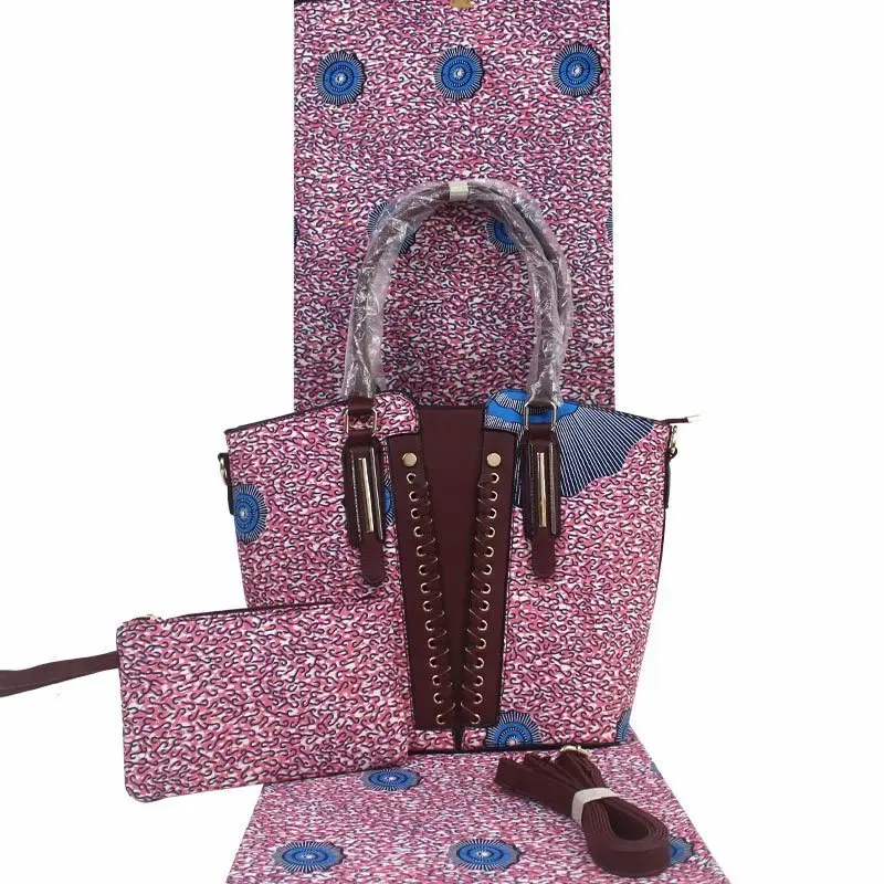 Африканская традиционная сумка Анкара и набор из хлопковой ткани для вечерние сумочки ручной работы с красивой вощеной тканью для шитья