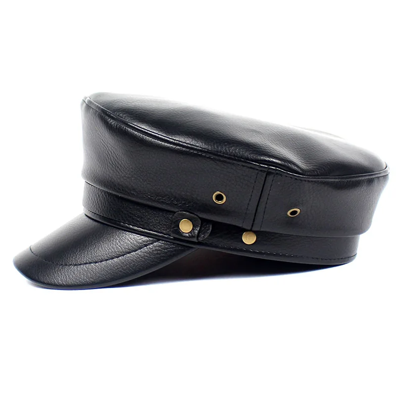 Lanxxy, черные, ПУ, военные шапки для женщин, Ретро стиль, армейская шляпа, кожаный берет, женская шапка осень-зима