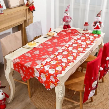 

Christmas Xmas Table Runner Fashion Fabric Christmas Table Desktop Decorative Tablecloth Christmas Ornament