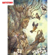GATYZTORY 3D Алмазная живопись полная квадратная дрель DIY домашний Декор Ремесло Стразы мозаичная картина фото на заказ Воробей на дереве человек