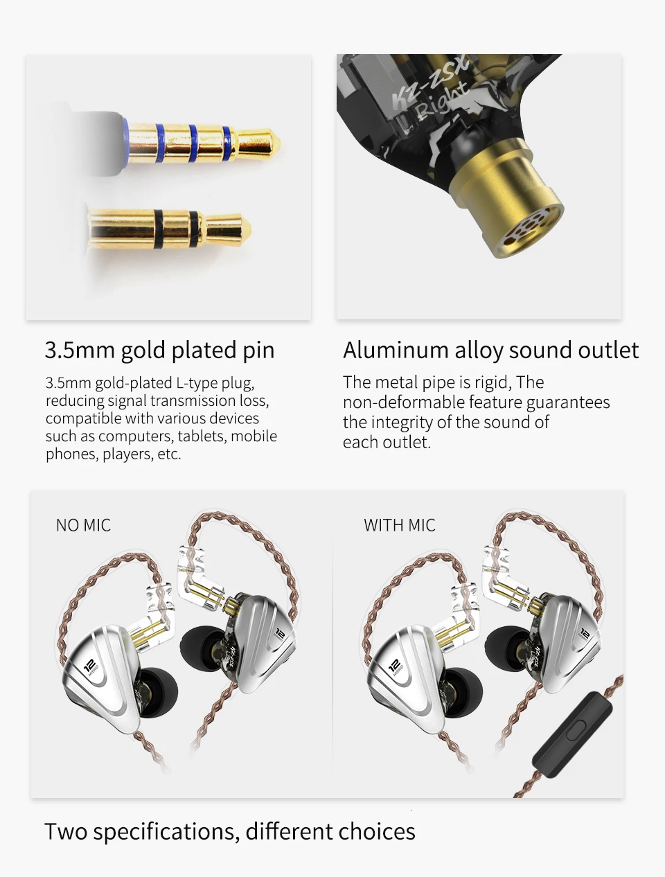 KZ ZSX 5BA+ 1DD наушники в ухо, гибридная гарнитура, HIFI бас шумоподавление, наушники-вкладыши для KZ AS10 ZSN ZS10 Pro ZST