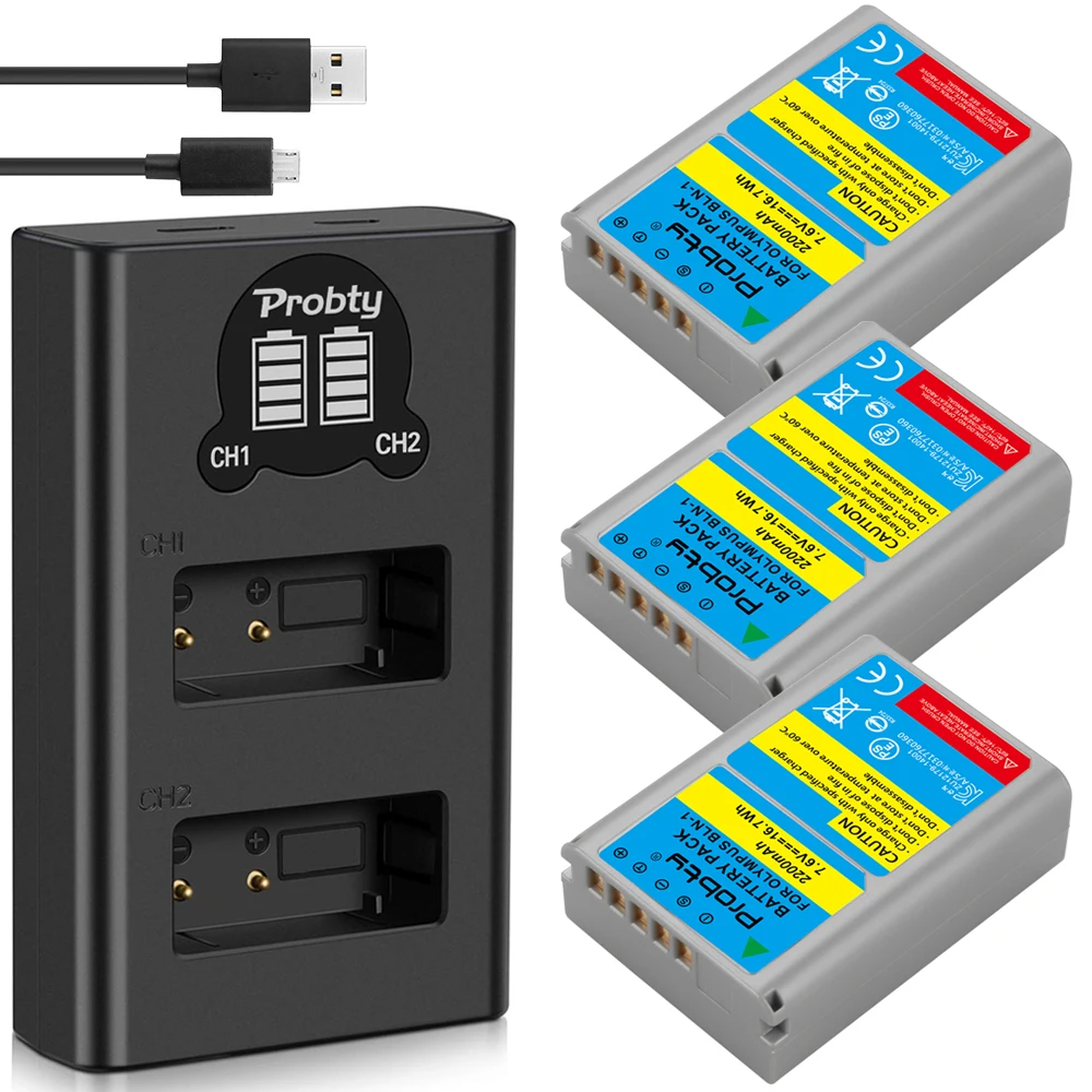 for Olympus BLN-1 BLN1 batteries+ Dual LED USB charger OM-D E-M1 E-M5 Mark II PEN-F E-P5 EM1 EM5 PENF EP5