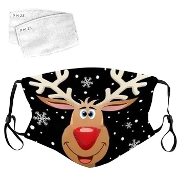 

Mascarilla Face Mask Christmas Outdoor Washable Breathable Reusable Mask 2pc Pm2.5 Activated Carbon Filter Mouth Caps Washable