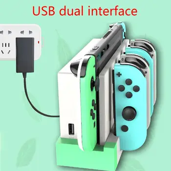 

Game Controller Charger Charging Dock Stand Station Holder for NS Switch Joy-Con Game Console with Indicator Light
