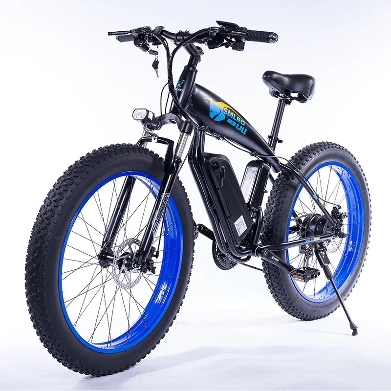 2020 new S10-Aluminum alloy Fat Tire Electric Bike 26x4.0 Snow Mountain Bike 26 Beach auxiliary bicycle 27 speed 48V 12AH 350W