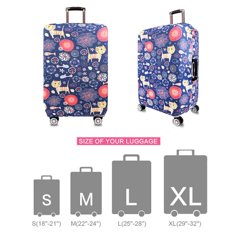 VOGVIGO Printed Trolley Luggage Protective Covers Travel Suitcase Case Elastic Suitcase Accesspries For 18-32 Inch Luggage Cover