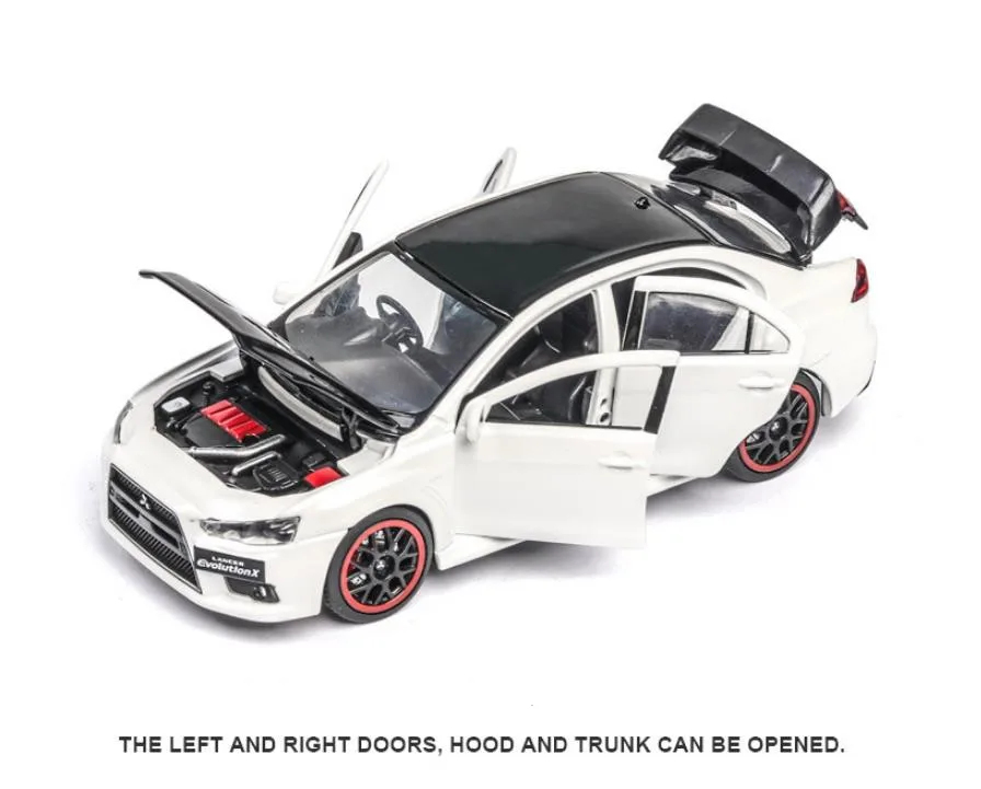 Высокая имитация 1:32 Mitsubishi автомобиль EVO модель, сплав раздвижной автомобиль игрушка, моделирование звук и светильник музыка